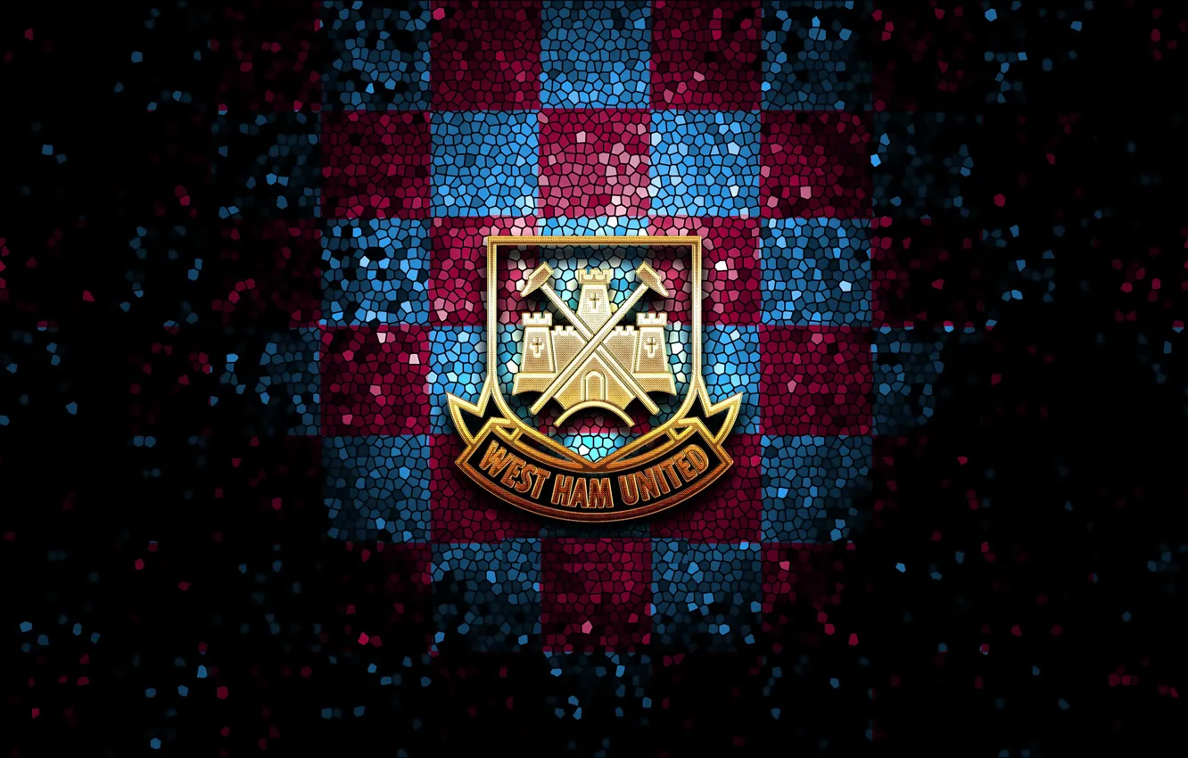 Фото обои wallpaper, sport, logo, football, glitter, checkered, West Ham United