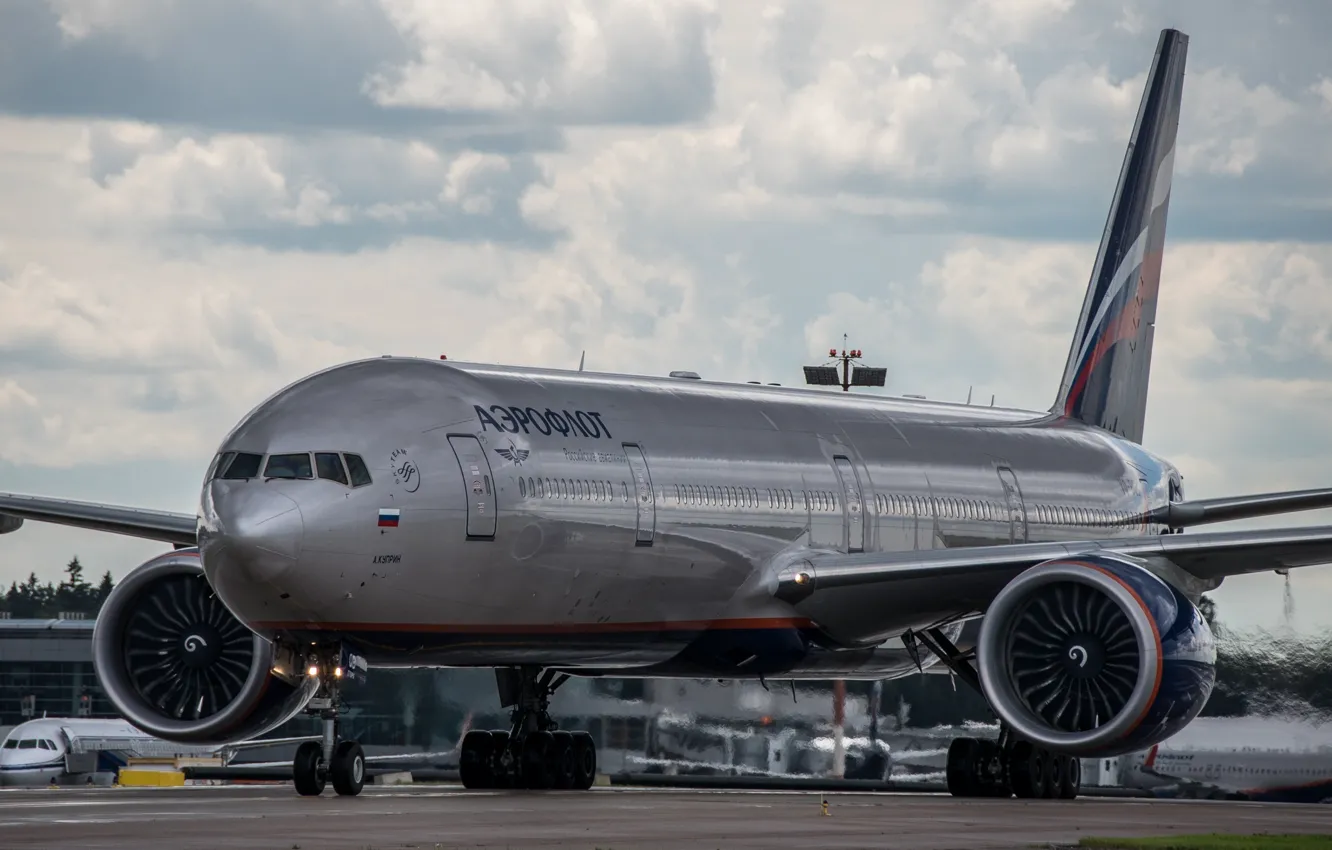 Фото обои крылья, турбина, аэропорт, Boeing, самолёт, Боинг, Аэрофлот, пассажирский