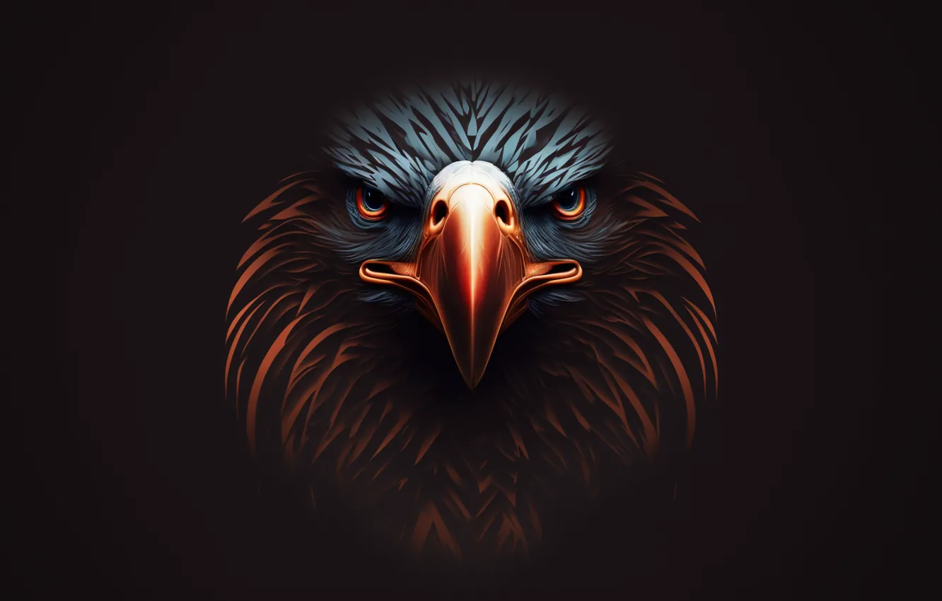 Фото обои wallpaper, Eagle, Art, Render, picture, Bird, Graphics, AI Art