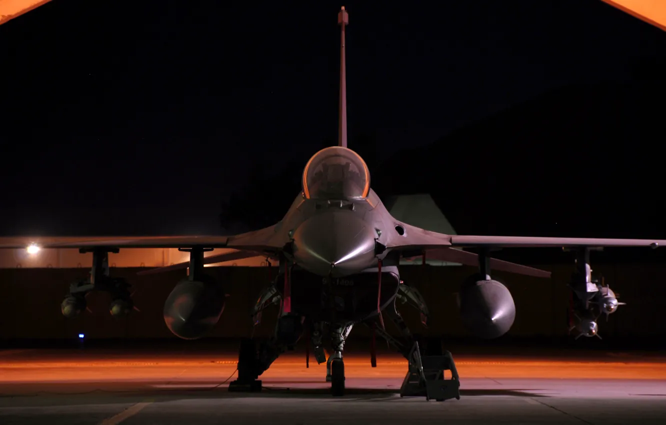 Фото обои истребитель, Fighting, F-16, Falcon, Dynamics, General