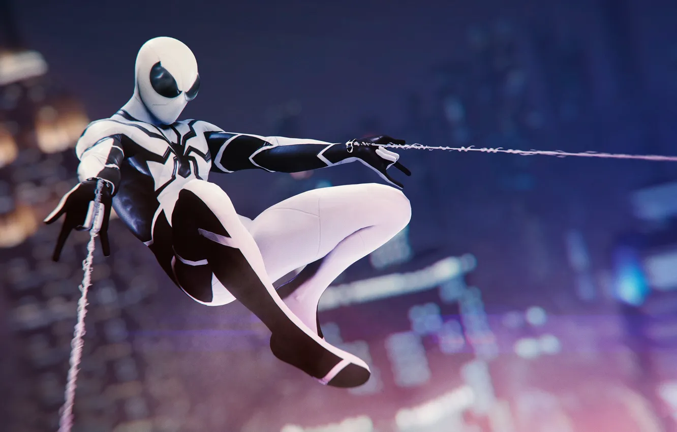 Фото обои Питер, Костюм, Spider Man, PS4, Человек Паук, Play Station 4, Костюм человека паука, Piter Parker
