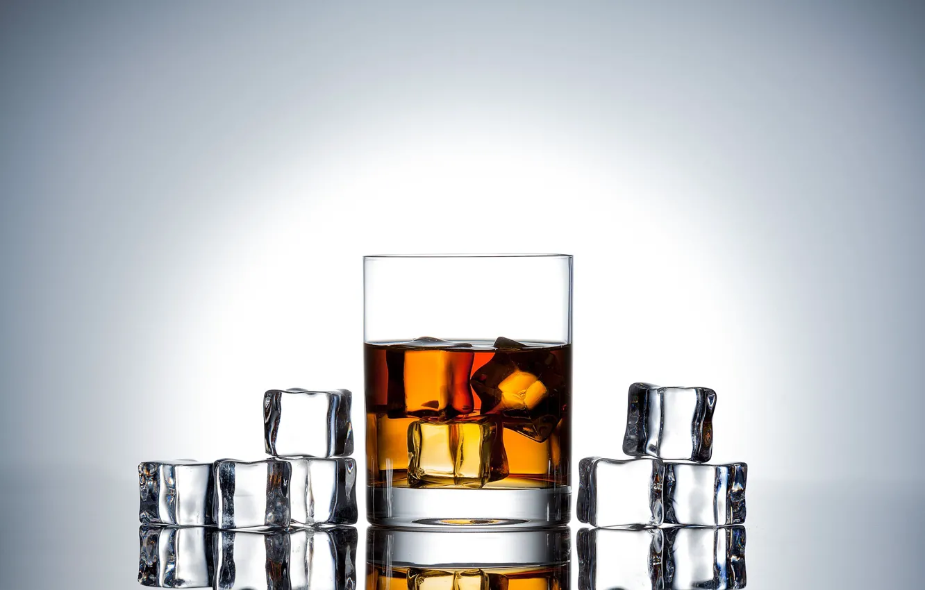 Фото обои лед, стакан, алкоголь, виски