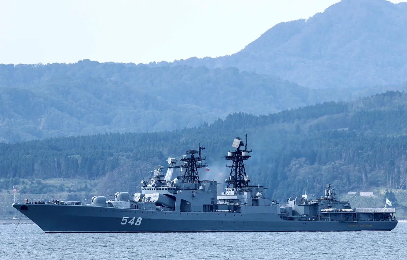 Фото обои корабль, большой, противолодочный, проект 1155, адмирал пантелеев