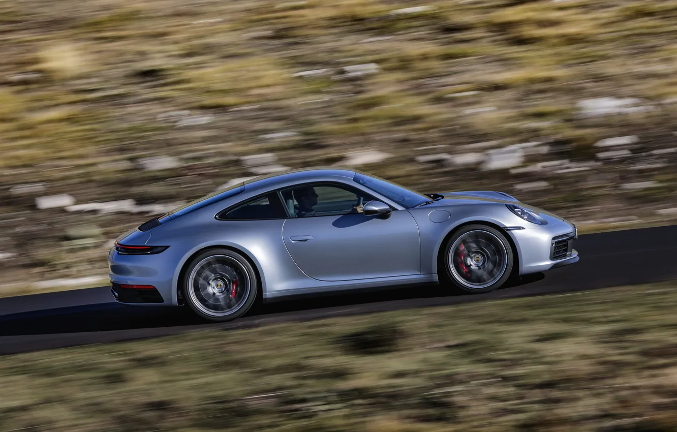 Фото обои купе, скорость, 911, Porsche, Carrera 4S, 992, 2019