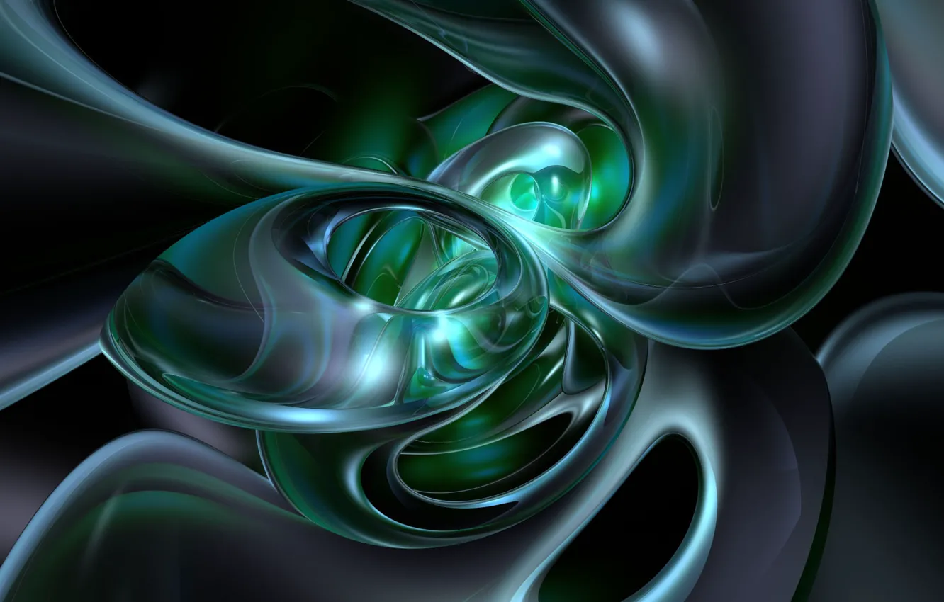 Фото обои волны, синий, зеленый, абстракт