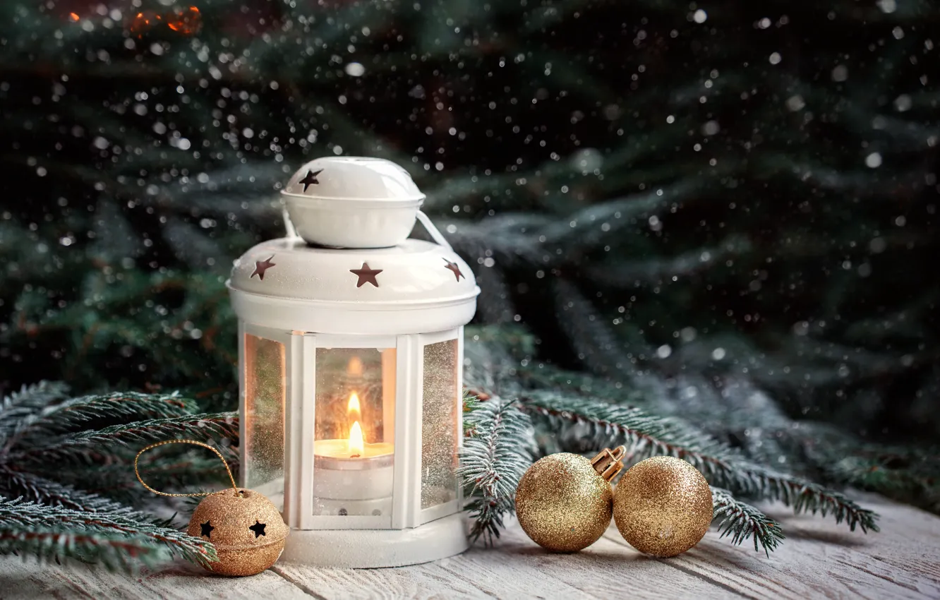 Фото обои зима, украшения, Новый Год, Рождество, фонарь, light, Christmas, wood
