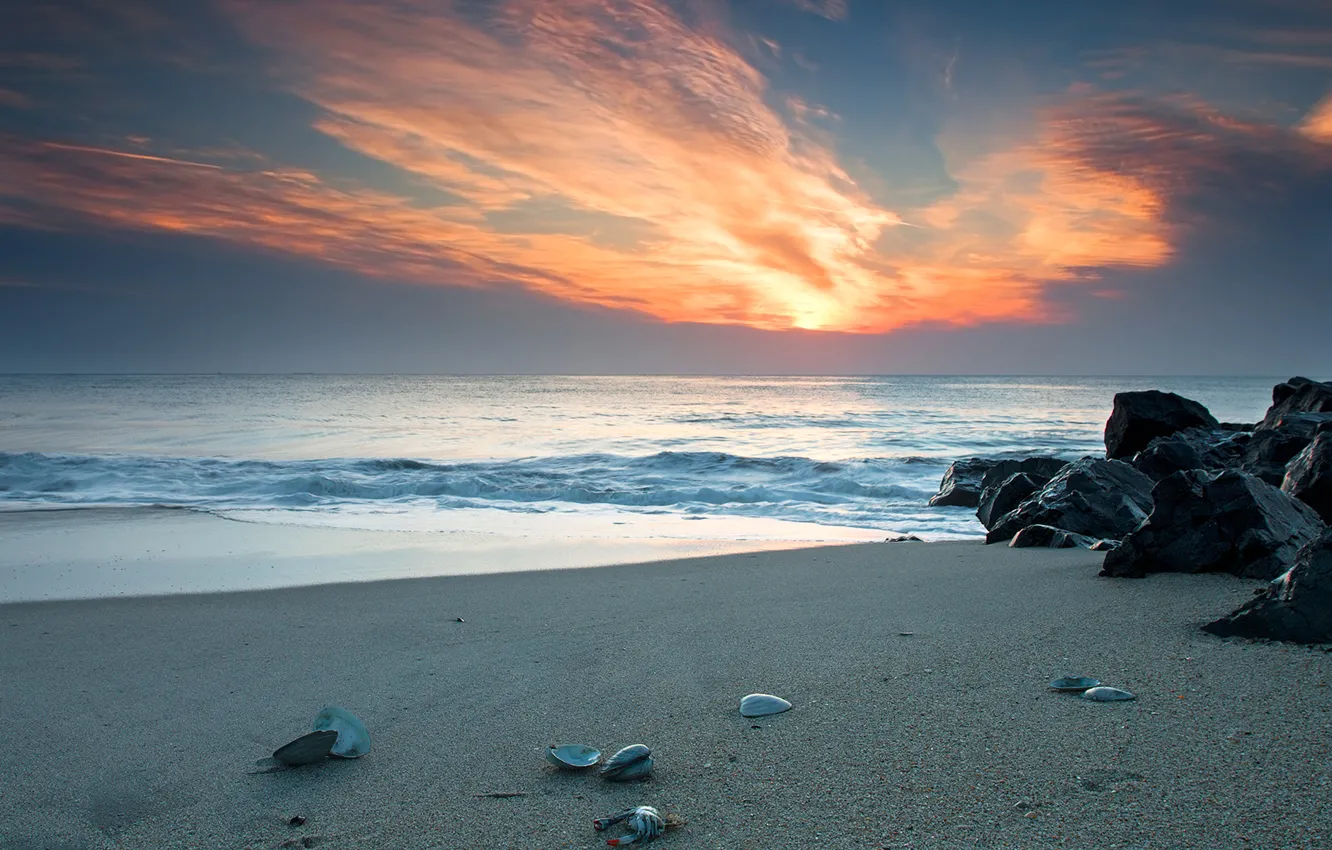 Фото обои море, небо, вода, камни, океан, берег, побережье, камень