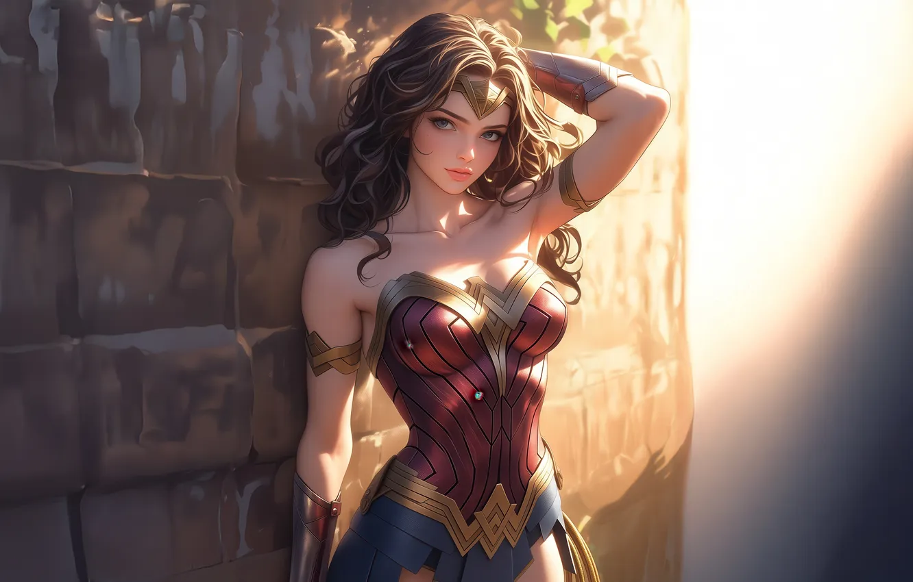 Фото обои power, grace, wonder woman
