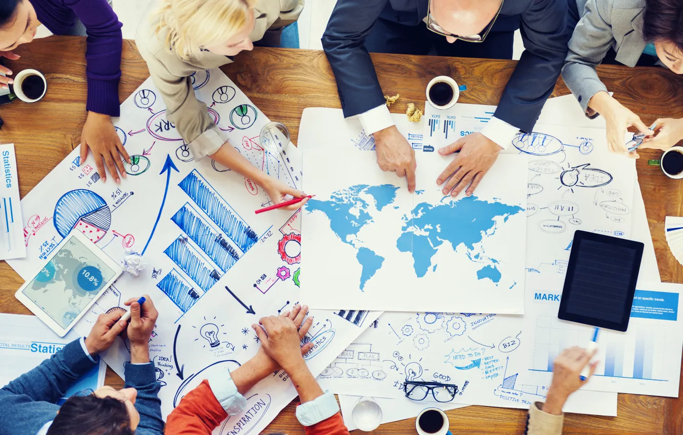 Фото обои office, desk, workgroup, teamwork