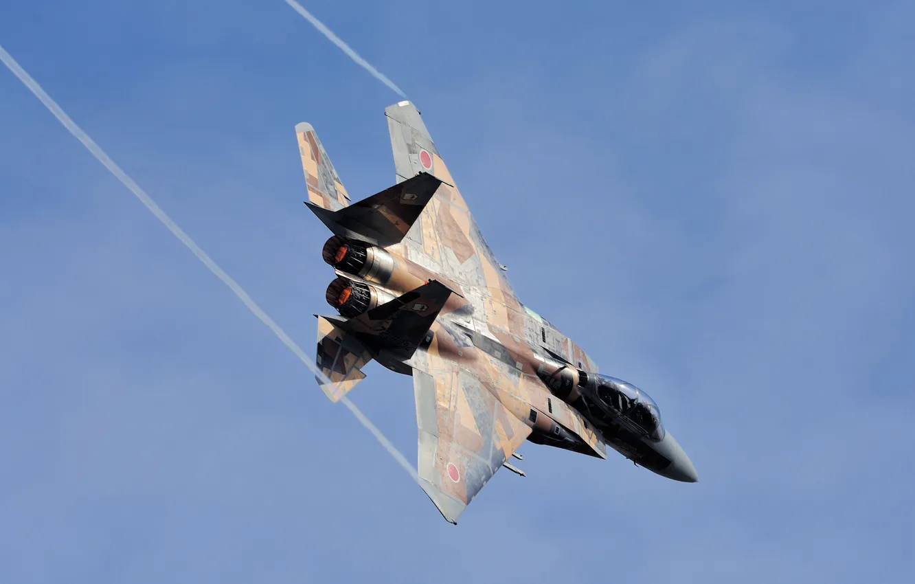 Фото обои полет, истребитель, Mitsubishi, F-15DJ