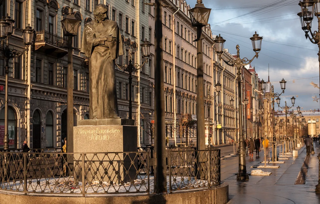 Фото обои улица, Питер, фонари, Санкт-Петербург, статуя, спб, St. Petersburg