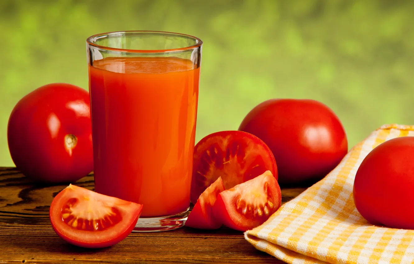 Фото обои стакан, красные, овощи, помидоры, томаты, салфетка, томатный сок