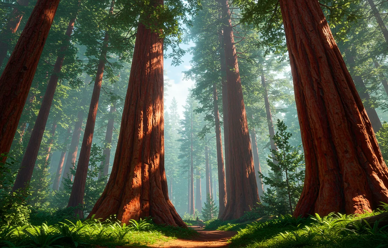 Фото обои лес, небо, деревья, фон, обои, wallpaper, forest, sky