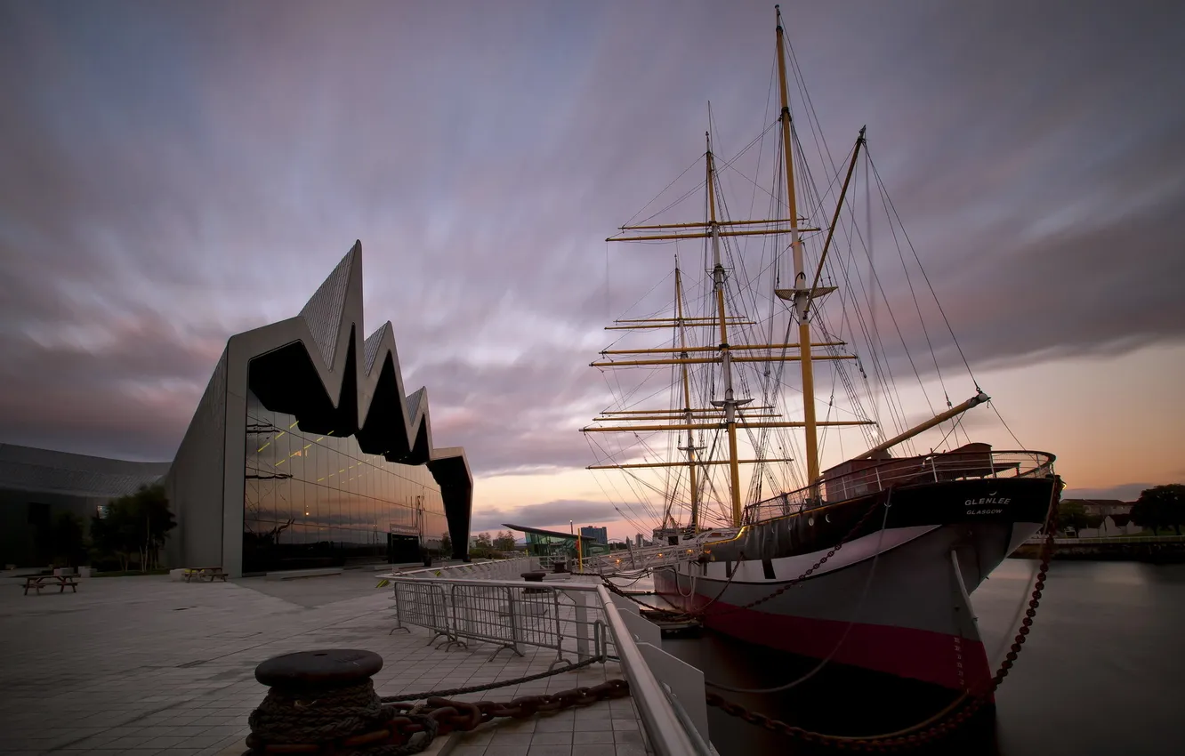 Фото обои город, Glasgow, Riverside Museum
