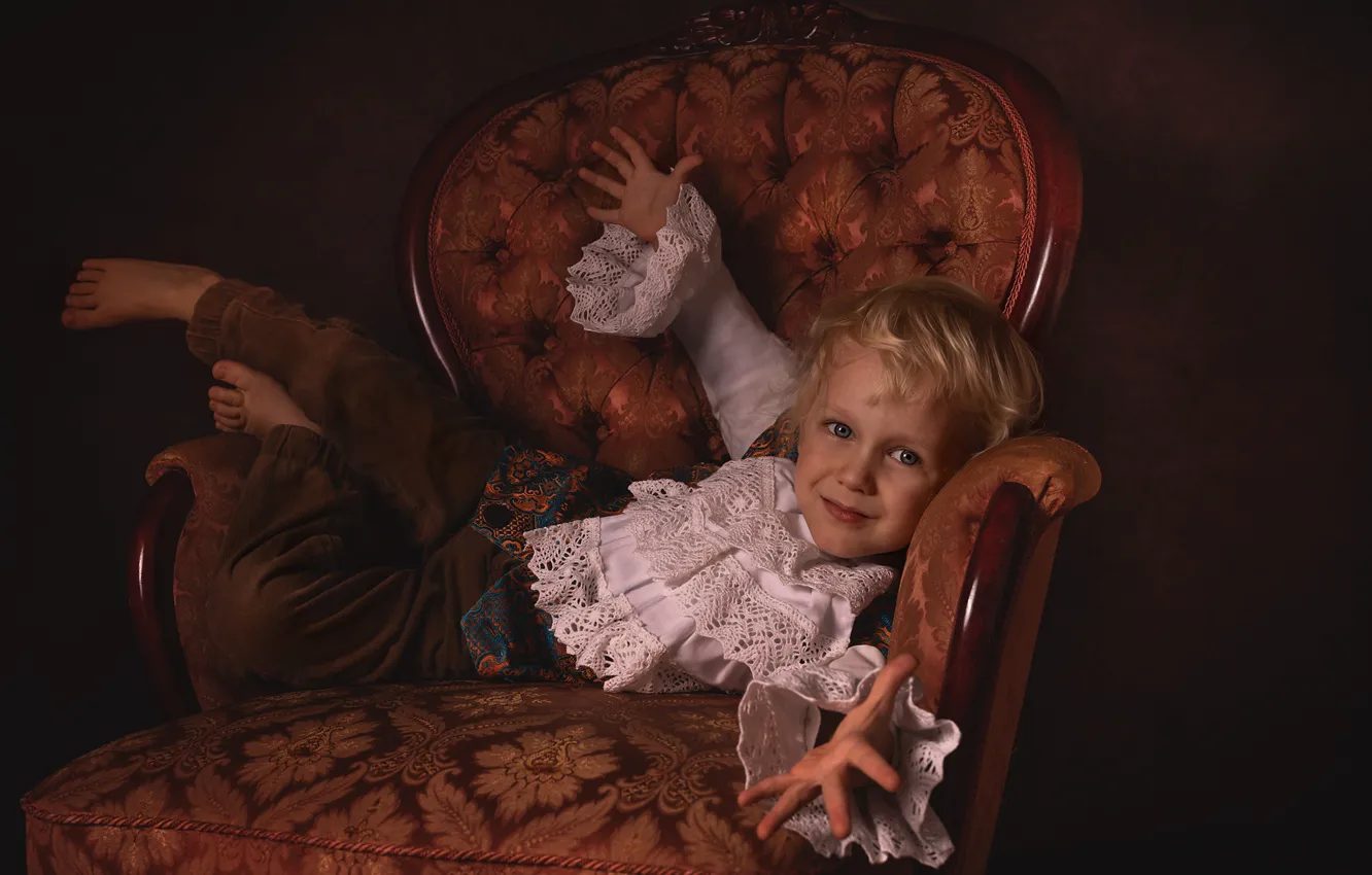 Фото обои поза, кресло, мальчик, малыш, ребёнок, Lisowska Monika
