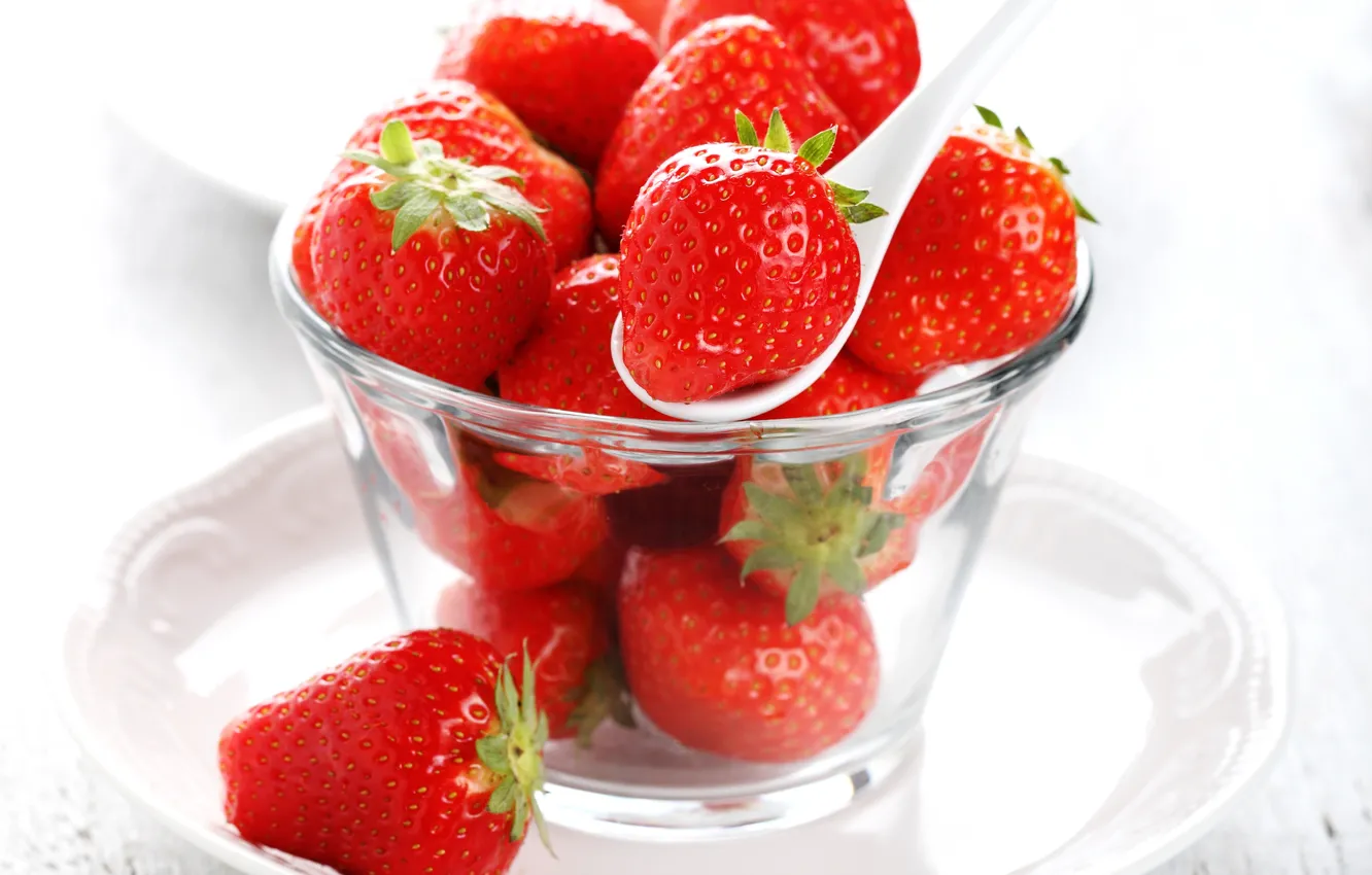Фото обои ягоды, клубника, ложка, fresh, сладкое, strawberry