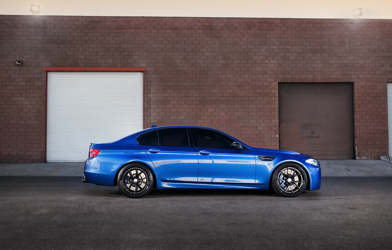 Фото обои бмв, BMW, профиль, синяя, blue, F10