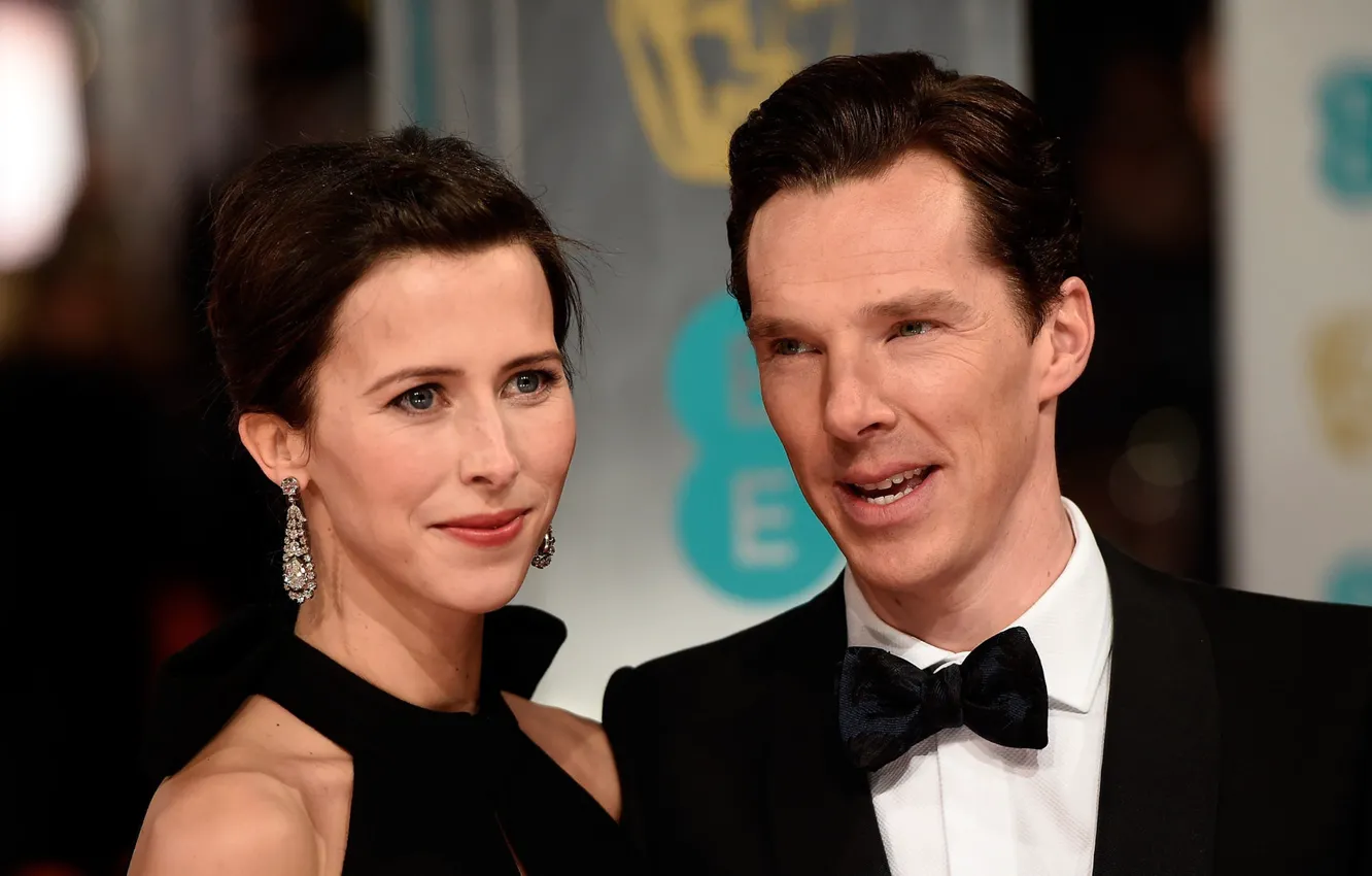 Фото обои двое, Бенедикт Камбербэтч, Benedict Cumberbatch, супруги, улыби, Софи Хантер