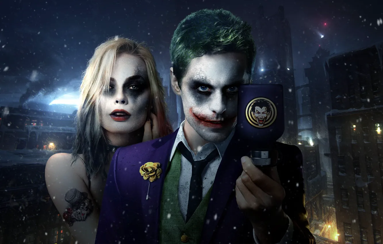 Фото обои Joker, Jared Leto, dc comics, Margot Robbie, Suicide Squad