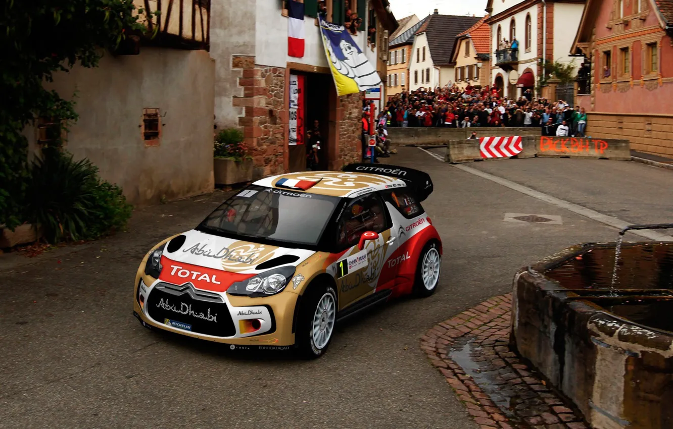 Фото обои Город, Спорт, Гонка, Citroen, DS3, WRC, Rally, Sebastien Loeb