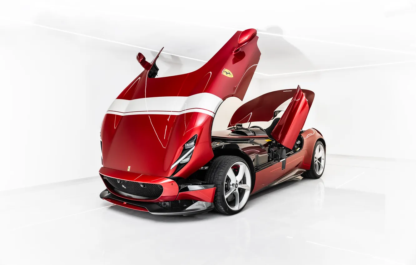 Фото обои Феррари, Ferrari, суперкар, supercar, единственный экземпляр, 2020, Ferrari Monza SP1, Monza SP1
