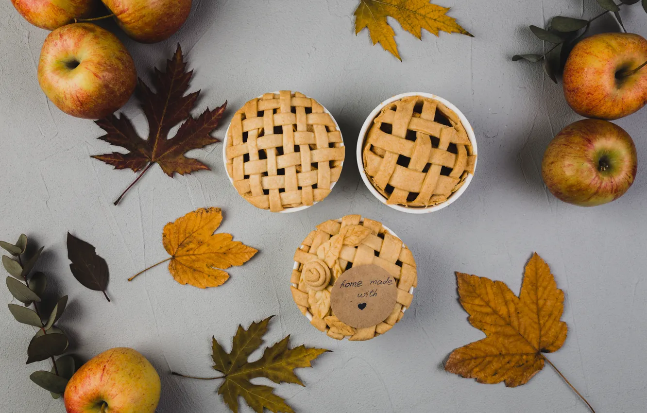 Фото обои яблоки, Осень, кексы