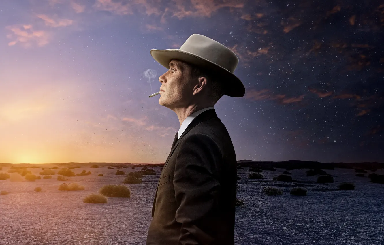 Фото обои smoking, desert, Cillian Murphy, cigarettes, J. Robert Oppenheimer