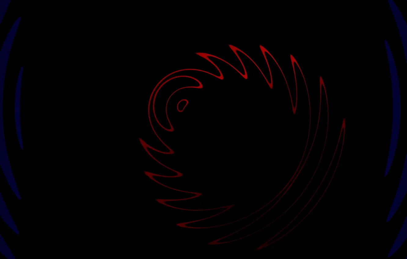 Фото обои волны, абстракция, красное, кольцо, черное