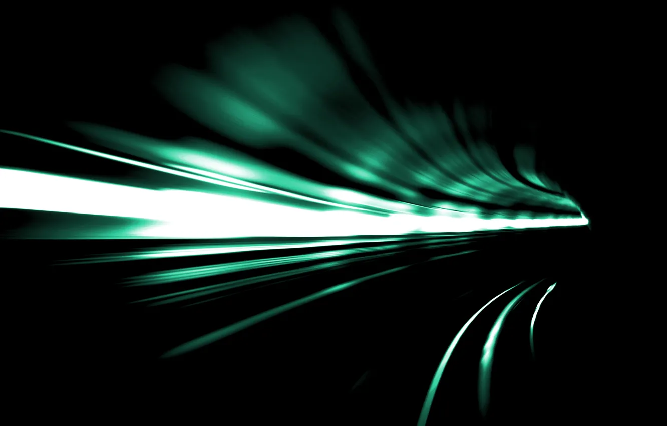 Фото обои свет, абстракция, скорость, поворот, тоннель