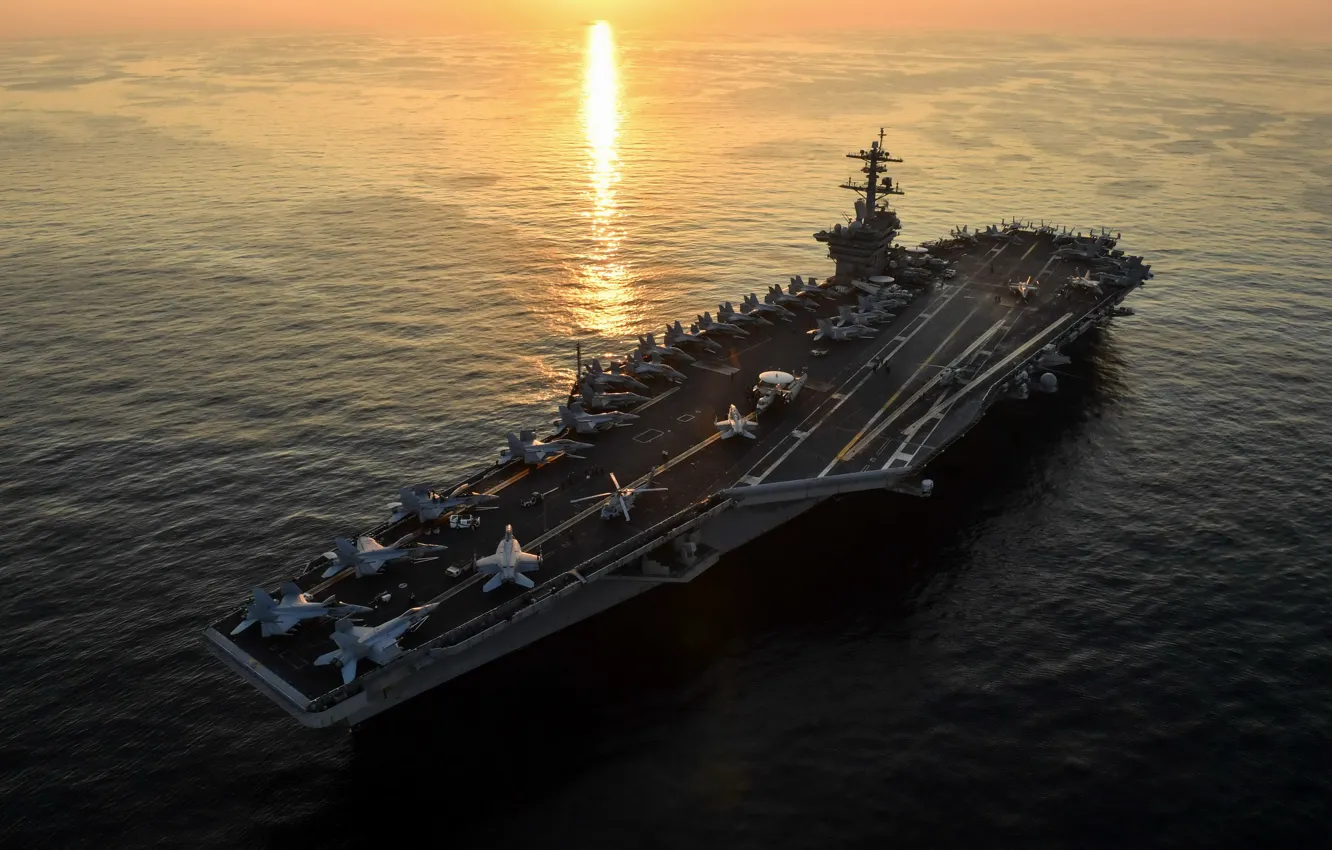Фото обои aircraft carrier, USS Theodore Roosevelt, CVN 71