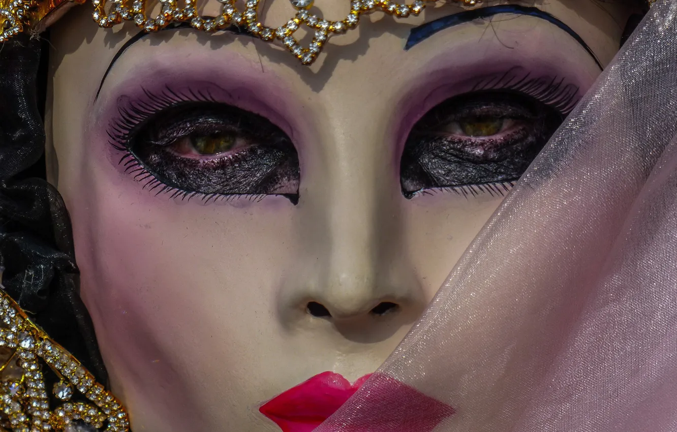 Фото обои взгляд, маска, Венеция, карнавал
