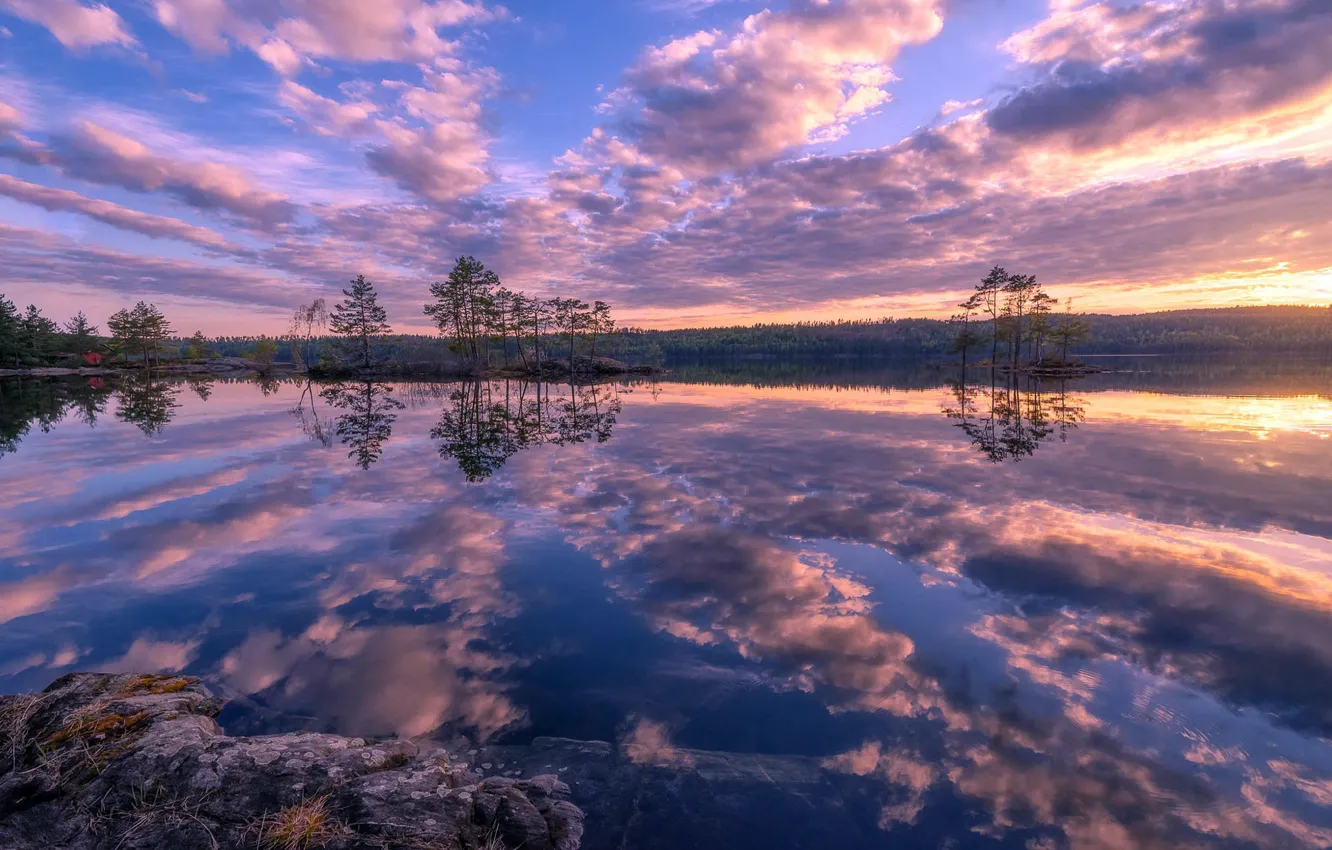Фото обои небо, природа, озеро