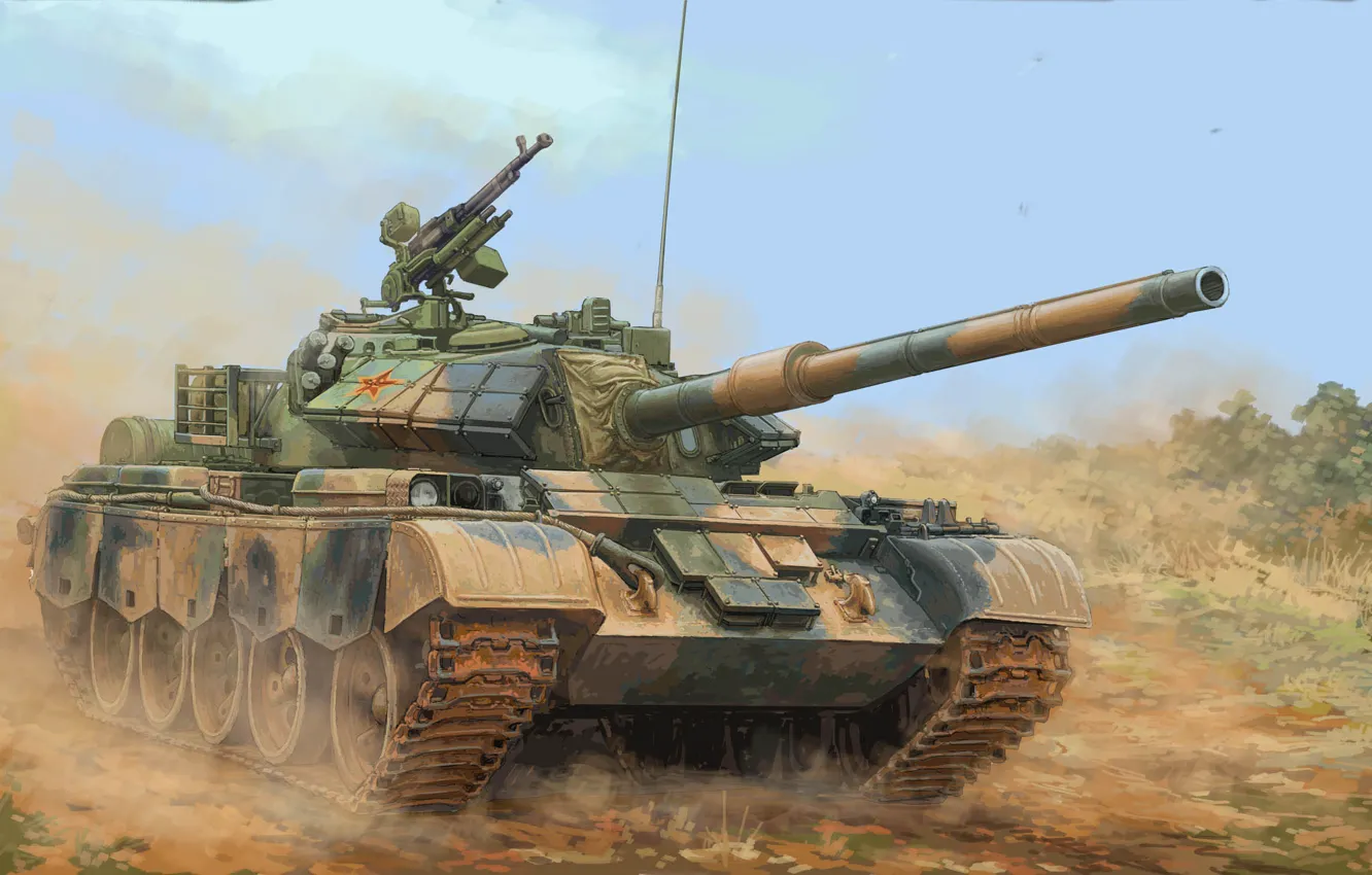 Фото обои Китай, основной боевой танк, ОБТ, НОАК, MBT, WZ-120C, PLA Type 59-D Medium Tank