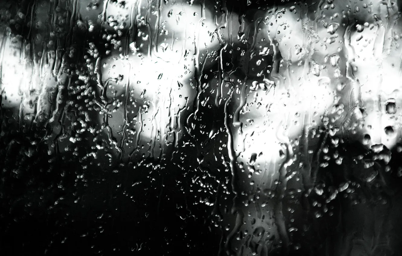 Фото обои Rain, Reflection, Window, Moody, Indoor, Rainy, Droplets, Colorless