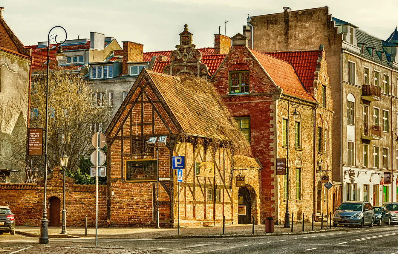 Фото обои HDR, Город, Улица, Польша, Здания, Street, Poland, Gdansk