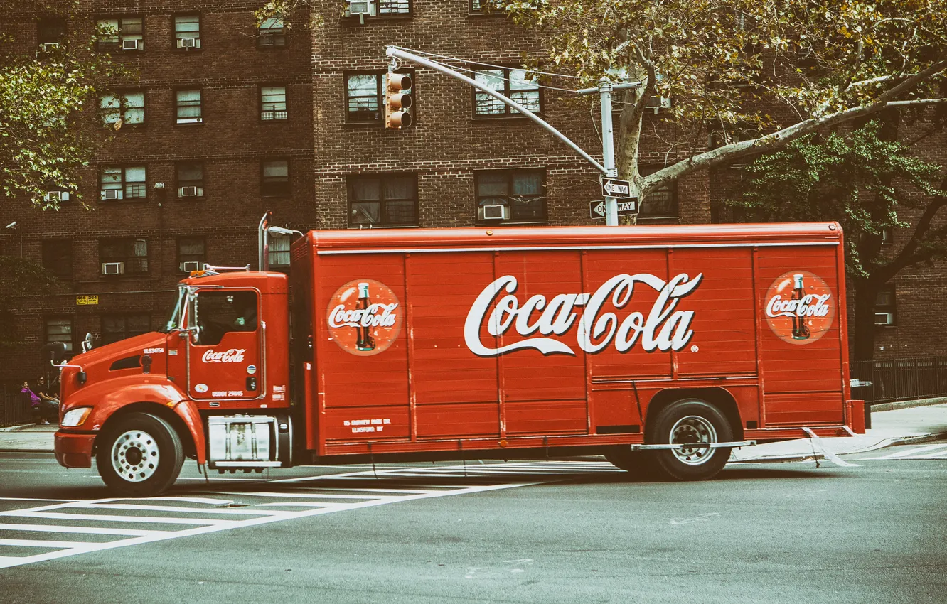 Фото обои Manhattan, NYC, New York City, Coca cola, Coke Truck