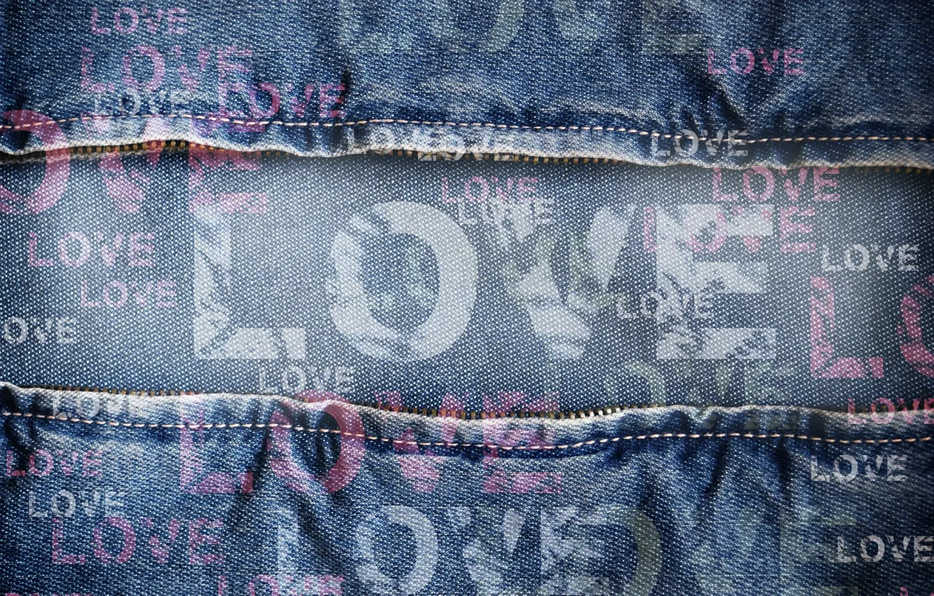 Фото обои надпись, love, джинса