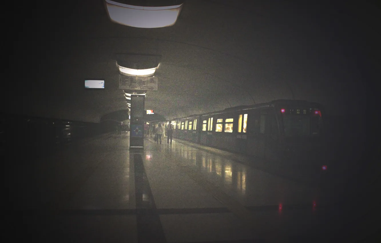 Фото обои свет, поезд, Метро, Казань