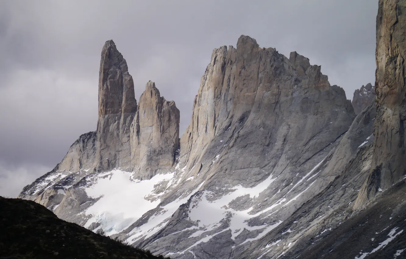 Фото обои небо, снег, горы, тучи, природа, скалы, Чили, Chile