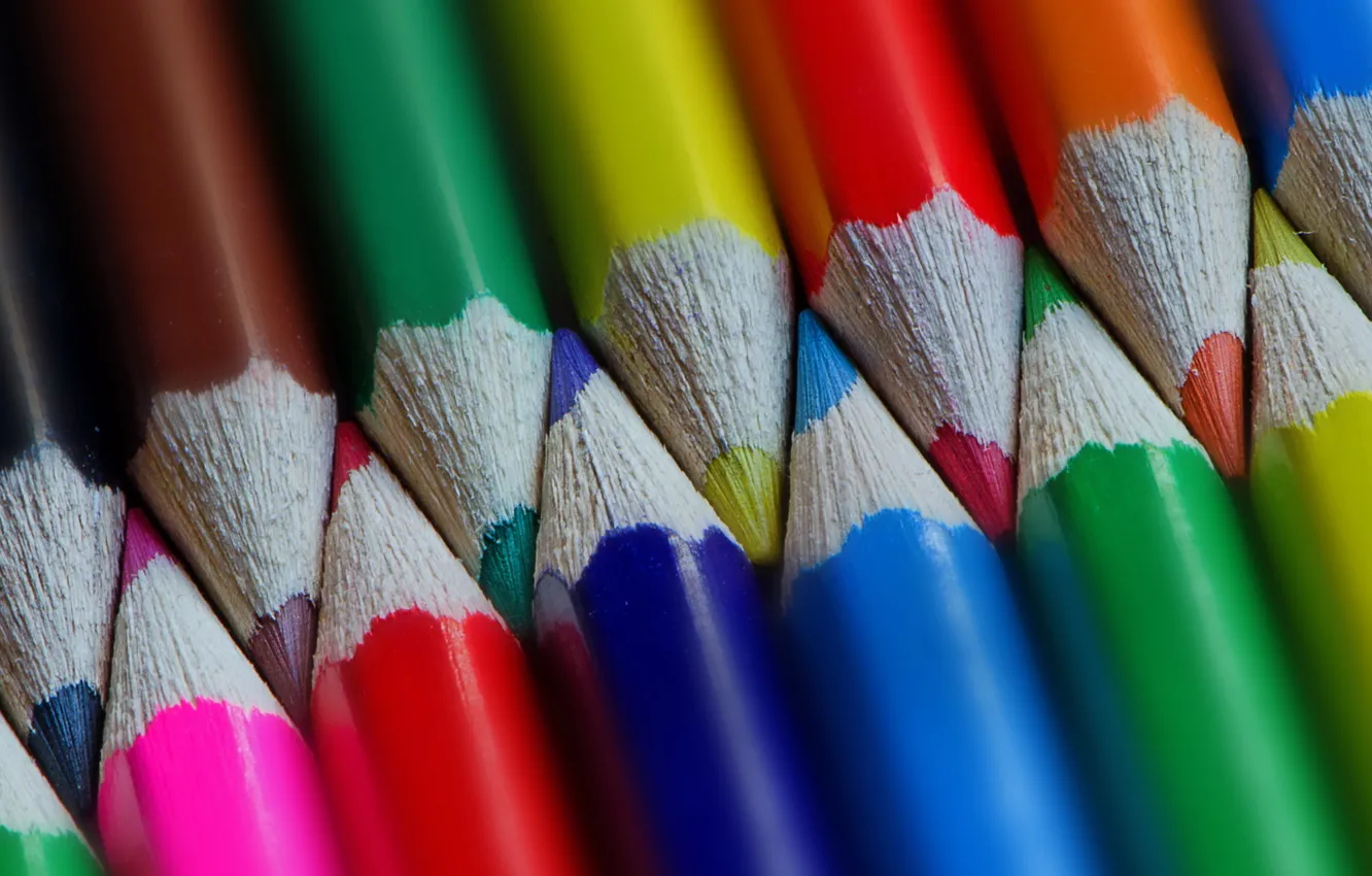 Фото обои макро, фон, Coloured Pencils