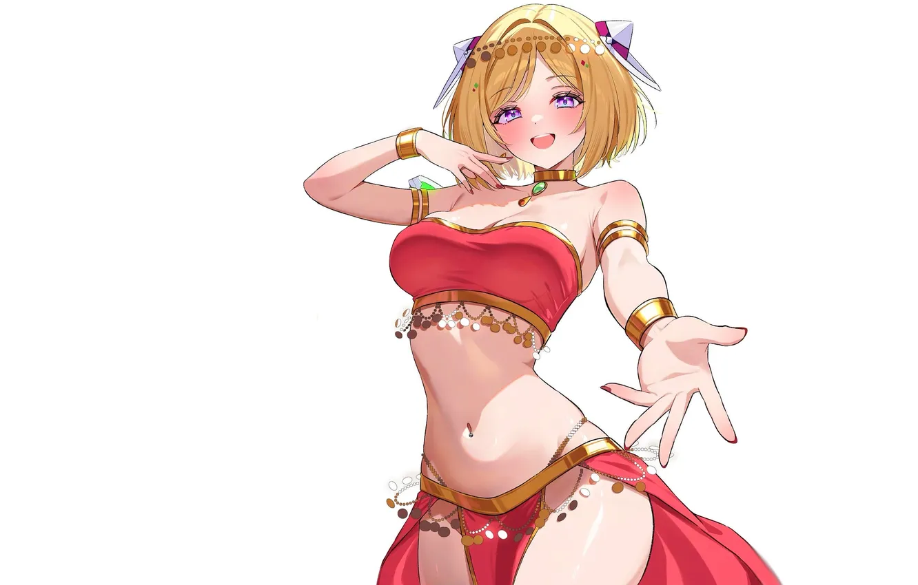 Фото обои girl, hot, sexy girl, anime, short hair, pretty, dancer, blonde