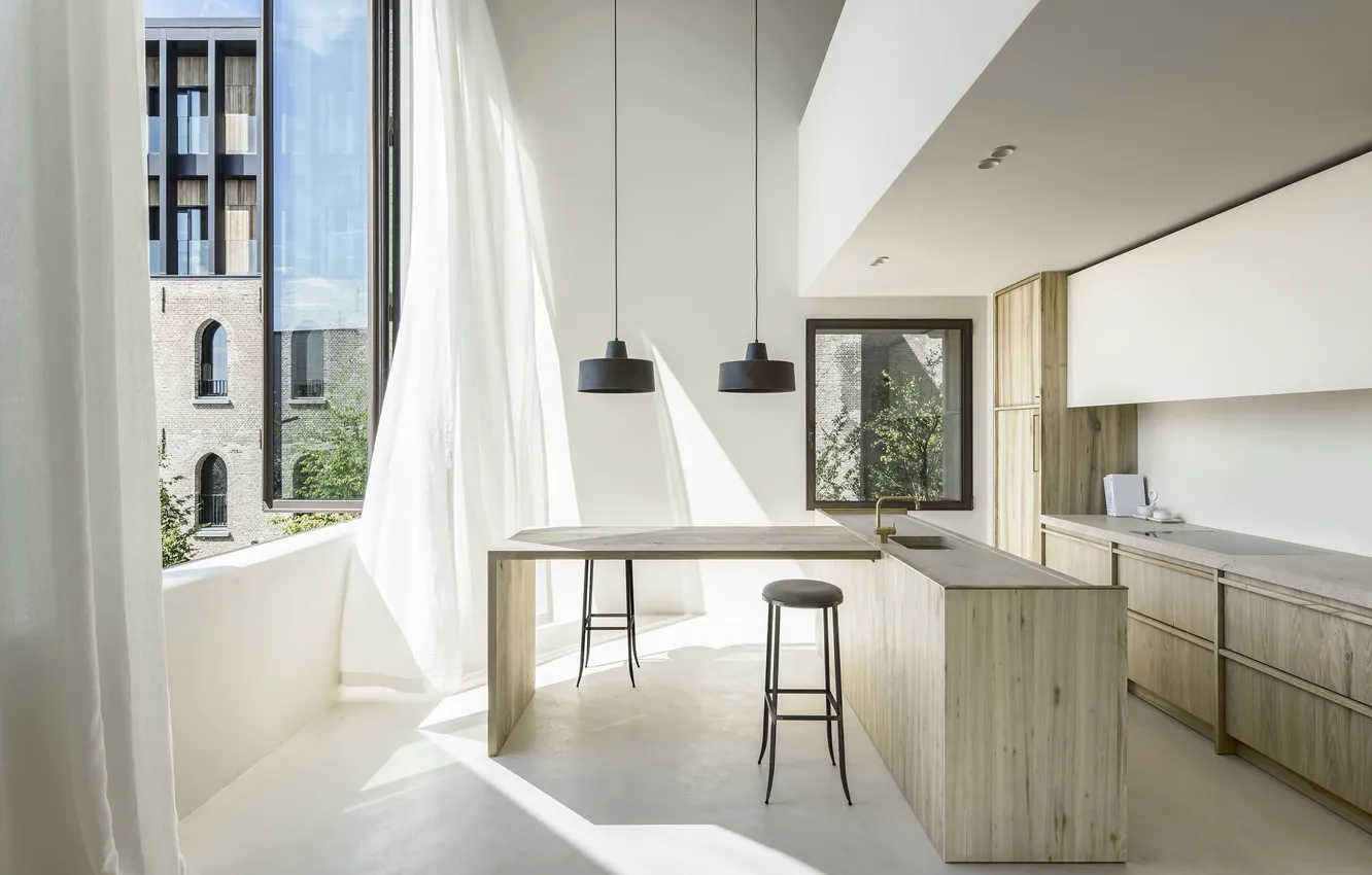 Фото обои интерьер, кухня, столовая, Cube Apartment, by Arjaan De Feyter