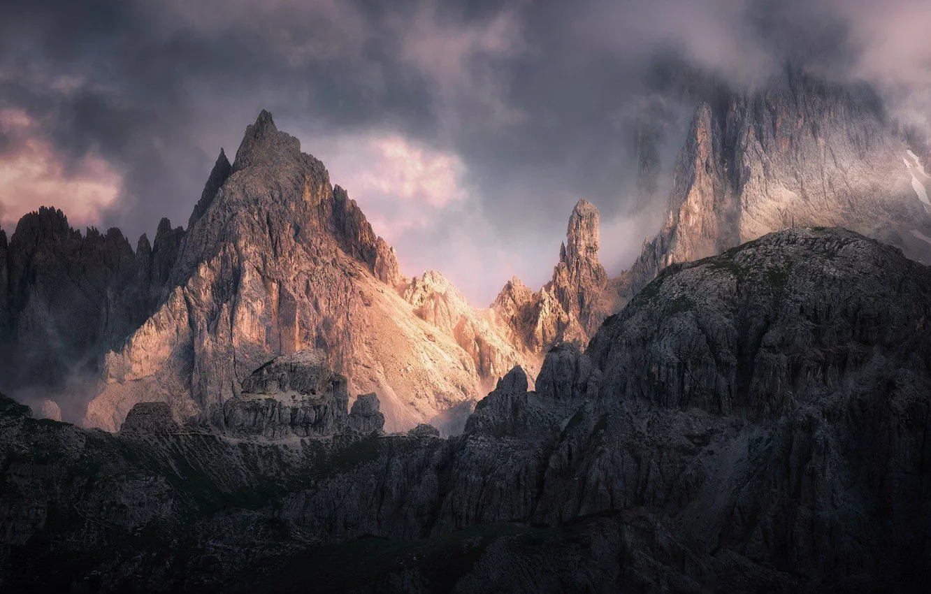 Фото обои облака, горы, природа, скалы, Альпы