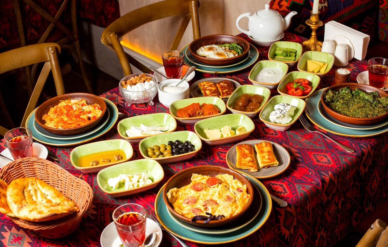 Фото обои breakfast, table, set