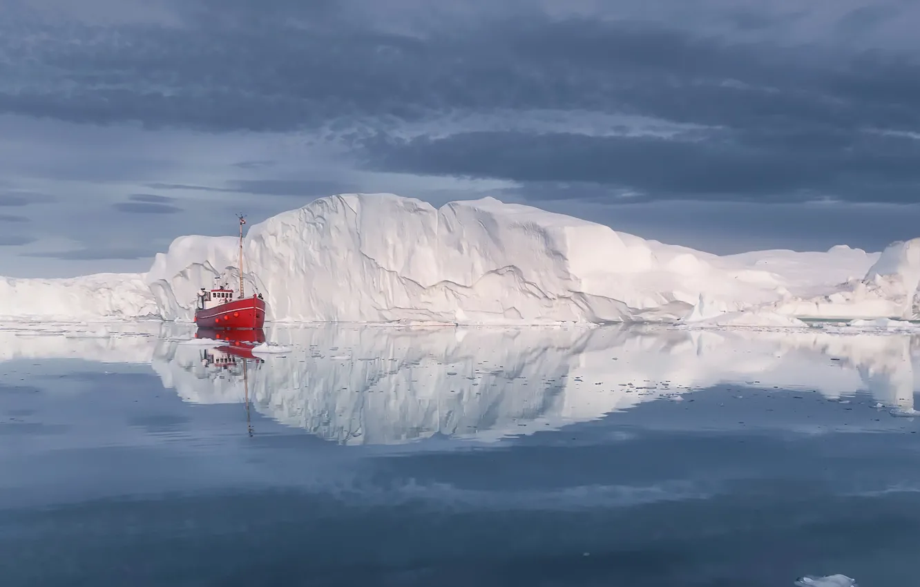 Фото обои корабль, лёд, антарктида
