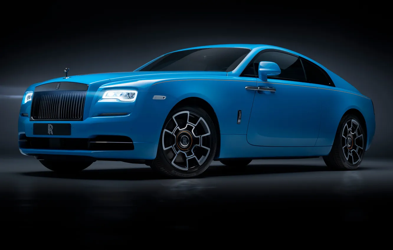 Фото обои car, Rolls-Royce, blue cars, dark background, Rolls-Royce Wraith Black Badge, luxury cars