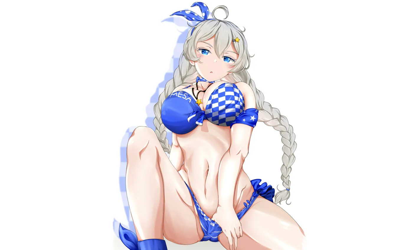 Фото обои girl, sexy, cleavage, long hair, boobs, anime, beautiful, pretty