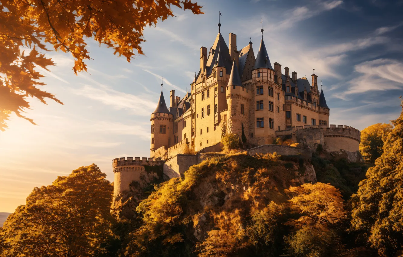 Фото обои осень, пейзаж, замок, landscape, beautiful, autumn, castle, ancient