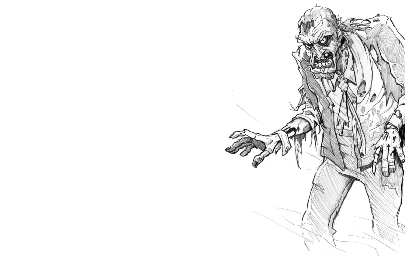 Фото обои zombie, white, black, clothing