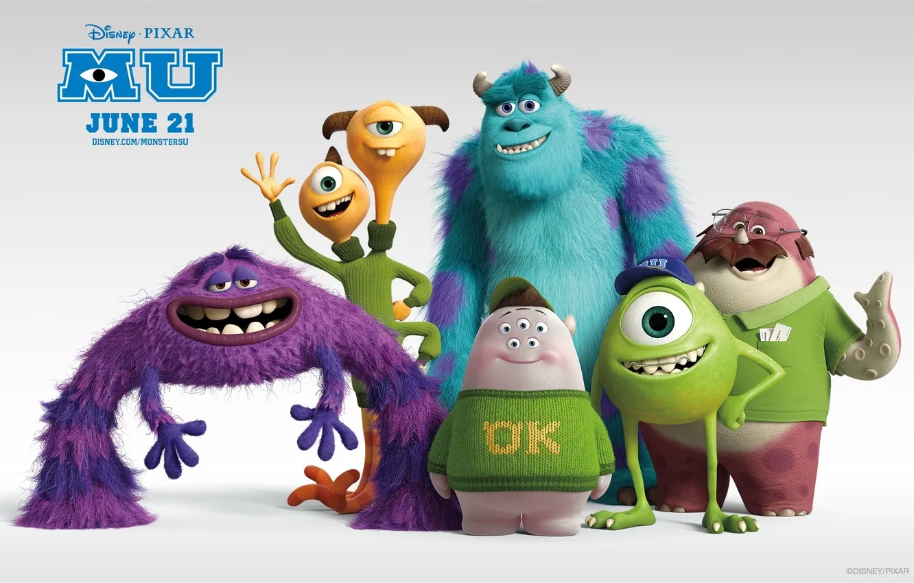 Фото обои Monsters University, Pixars, Академия Монстров